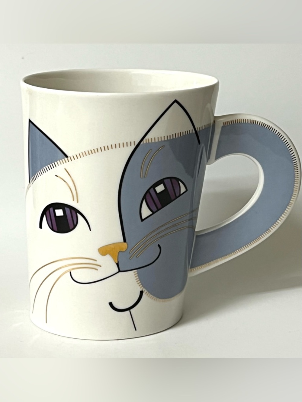 Sophisticats Dunoon Bone China Cat's Face Coffee Mug by Anne Searle England 4.5"